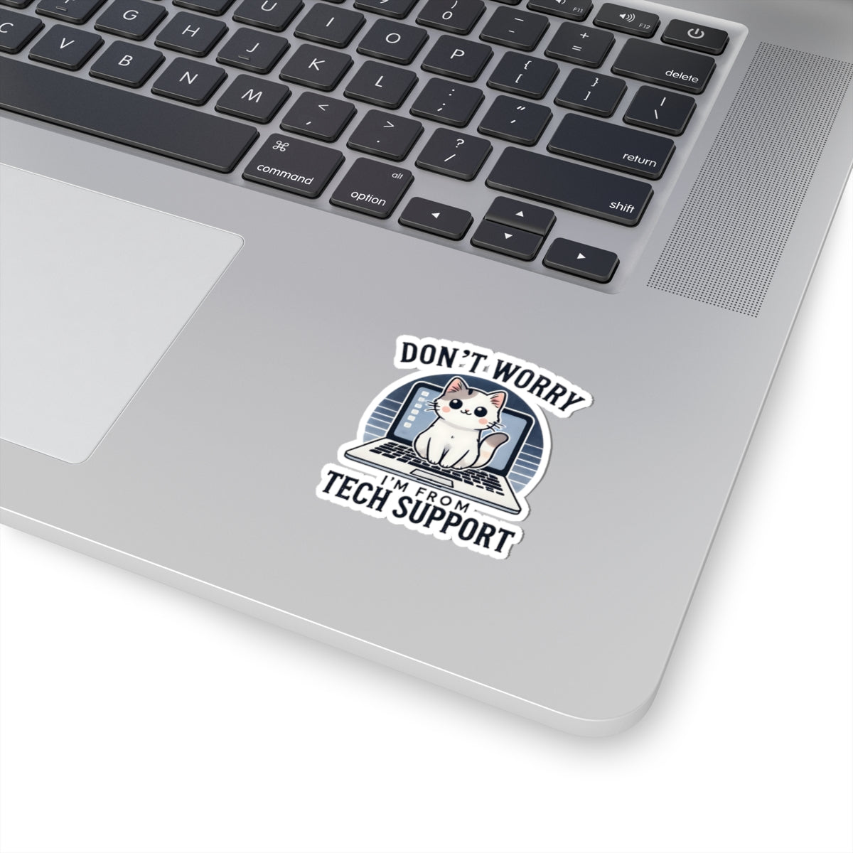 Whimsical Tech Support Cat Kiss-Cut Stickers