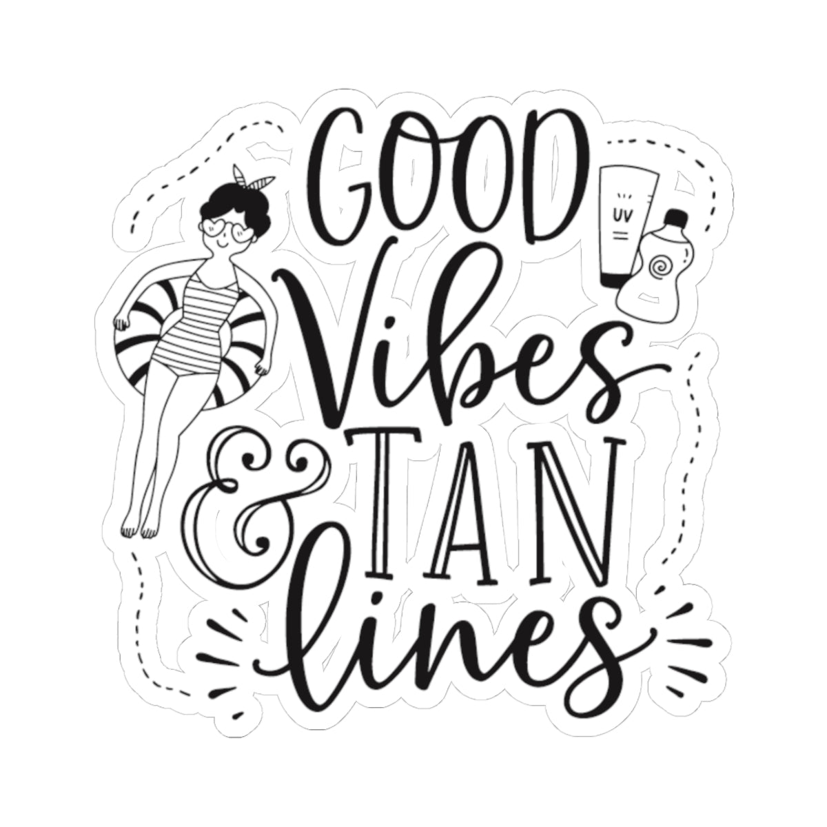 Good Vibes & Tan Lines Kiss-Cut Stickers
