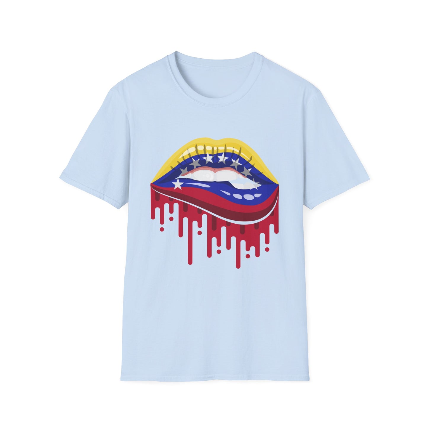 Venezuelan Pride Design with Dripping Paint-Unisex Softstyle T-Shirt