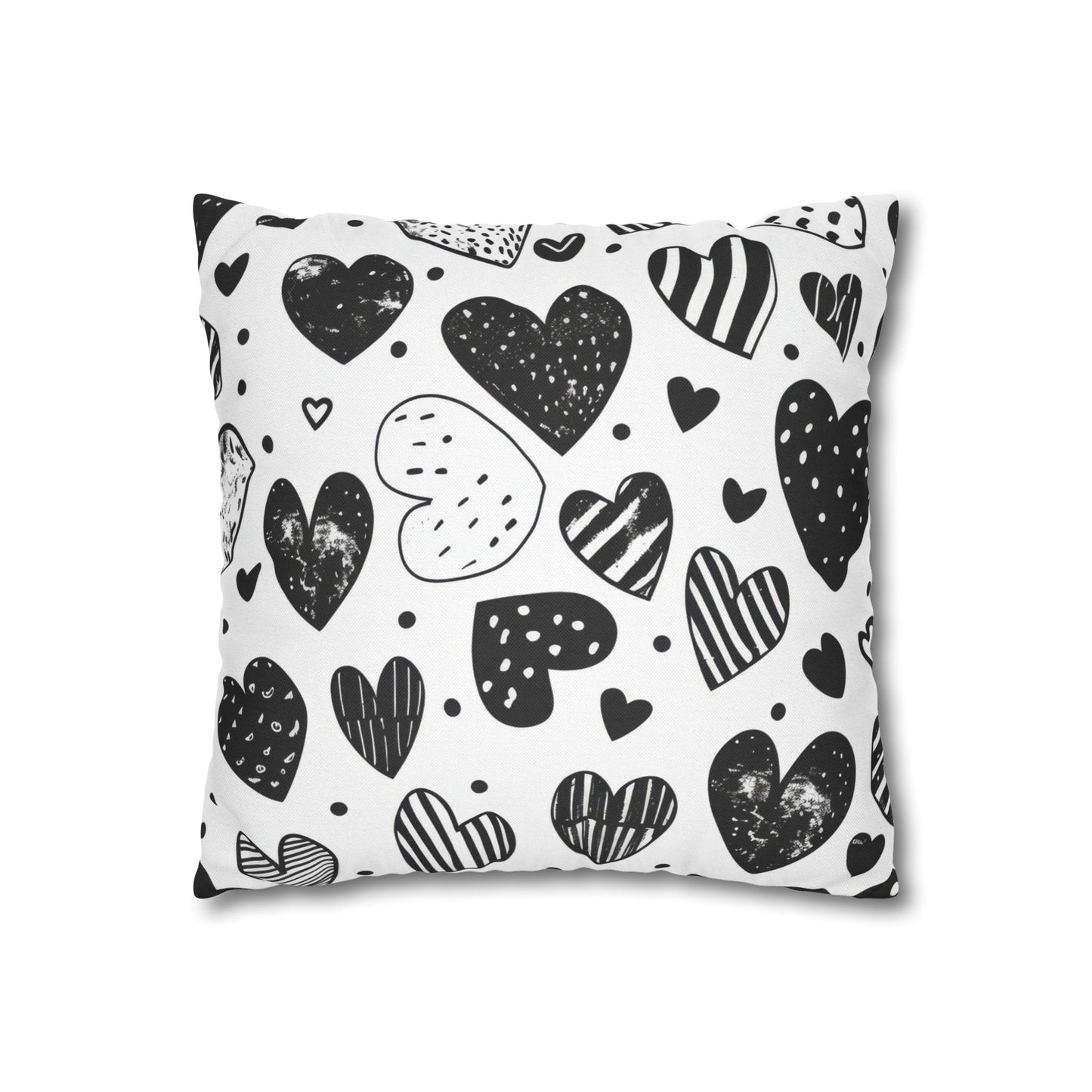 Black and White Heart Pattern Pillowcase