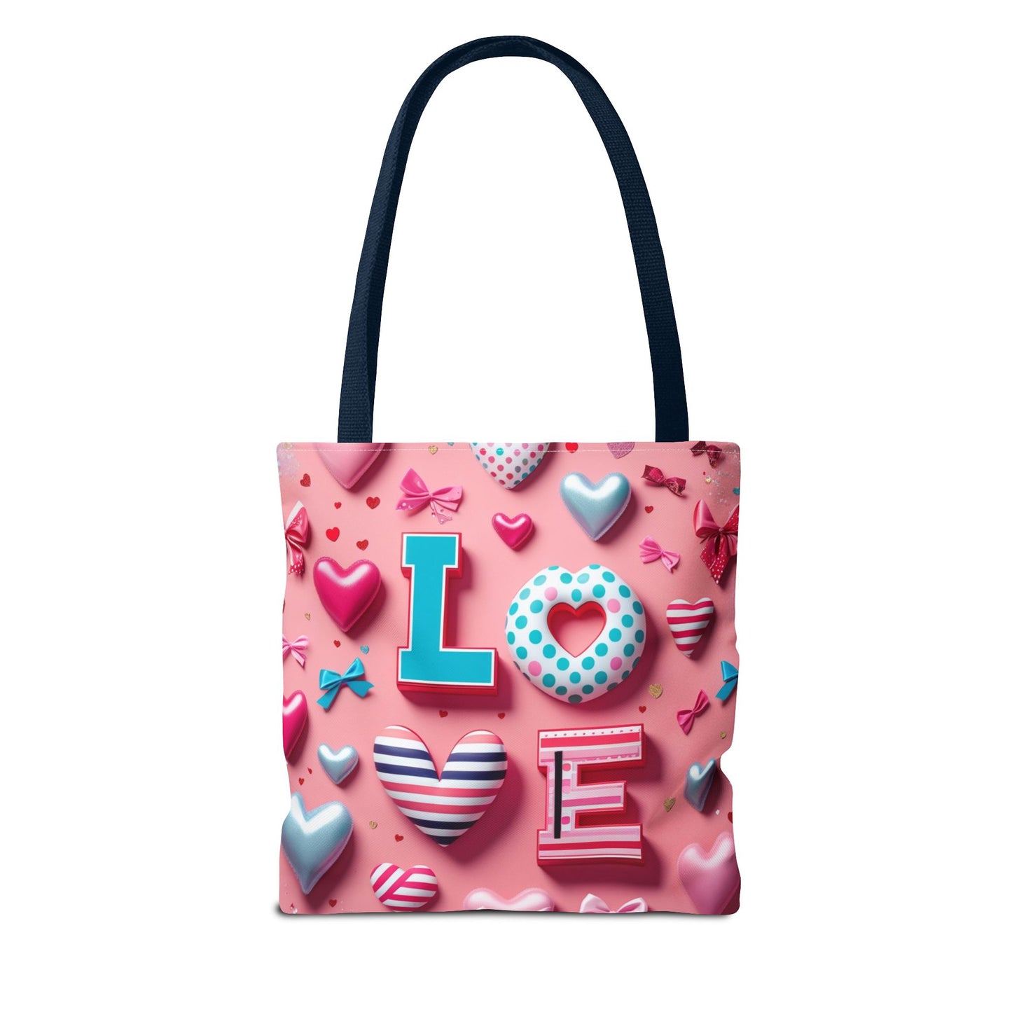 Colorful Love Hearts Tote Bag
