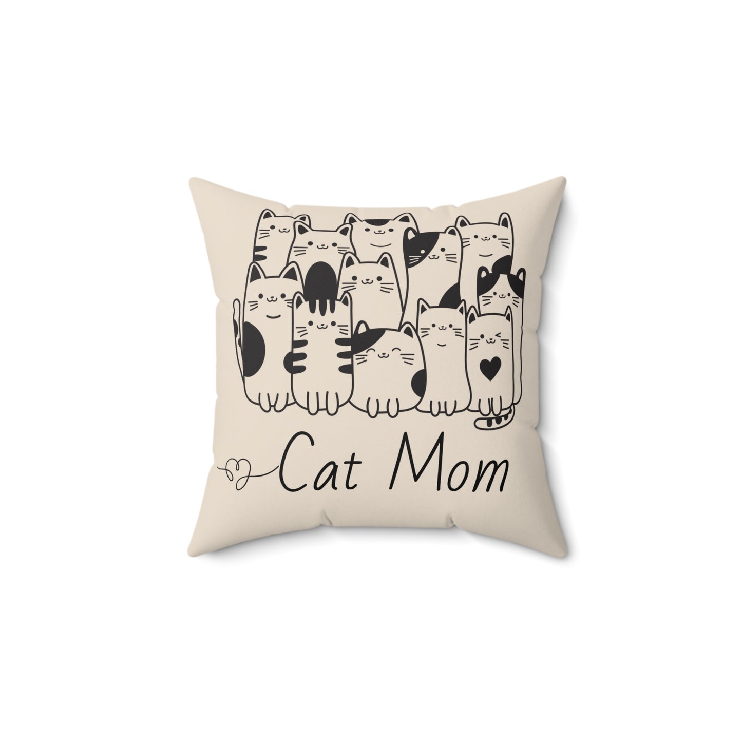 Cute Cat Mom Square Pillow