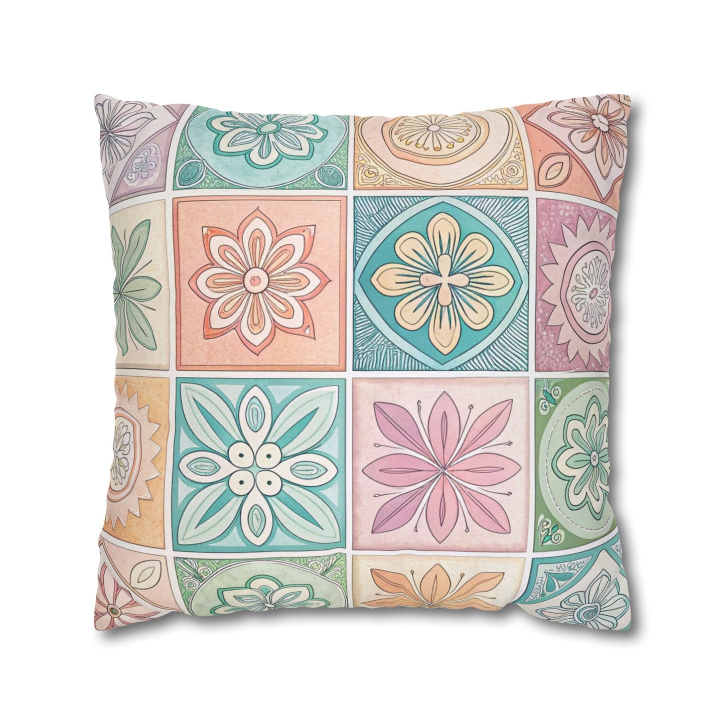 Boho Floral Pattern Pillowcase