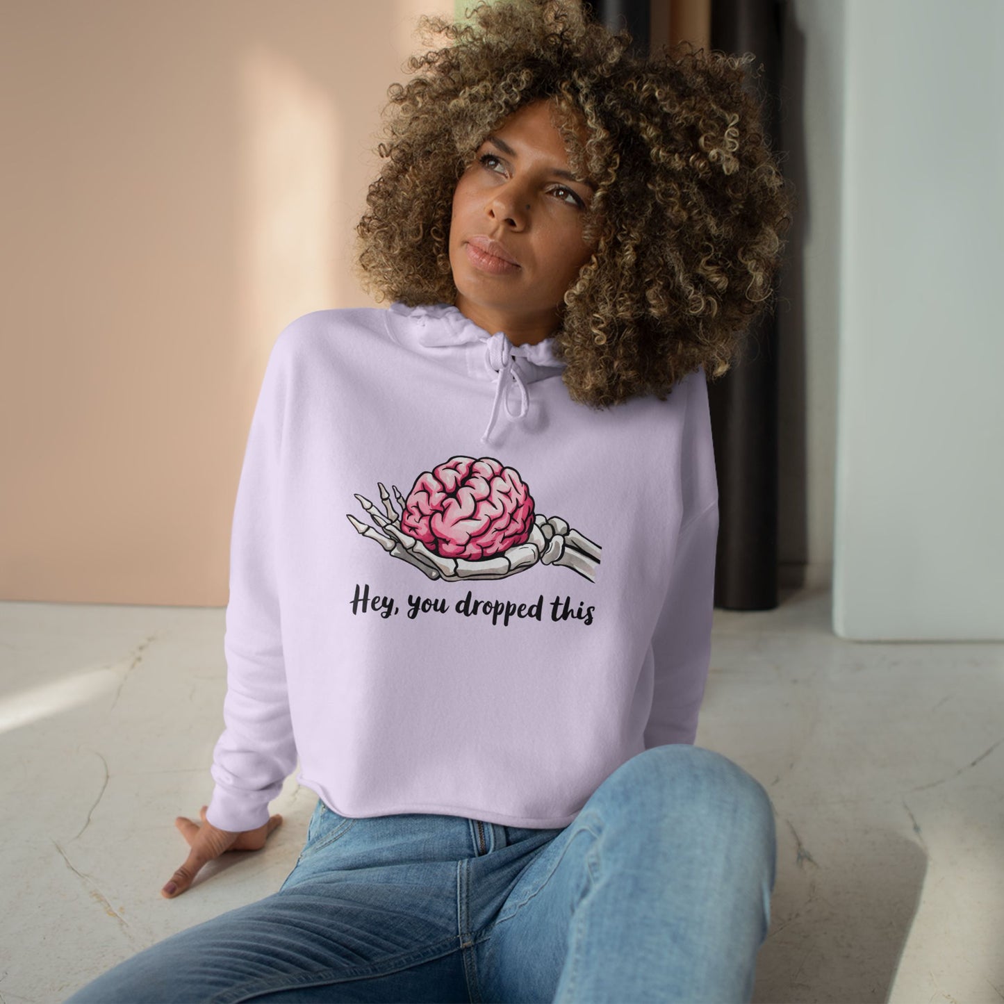 Funny Skeleton Crop Hoodie