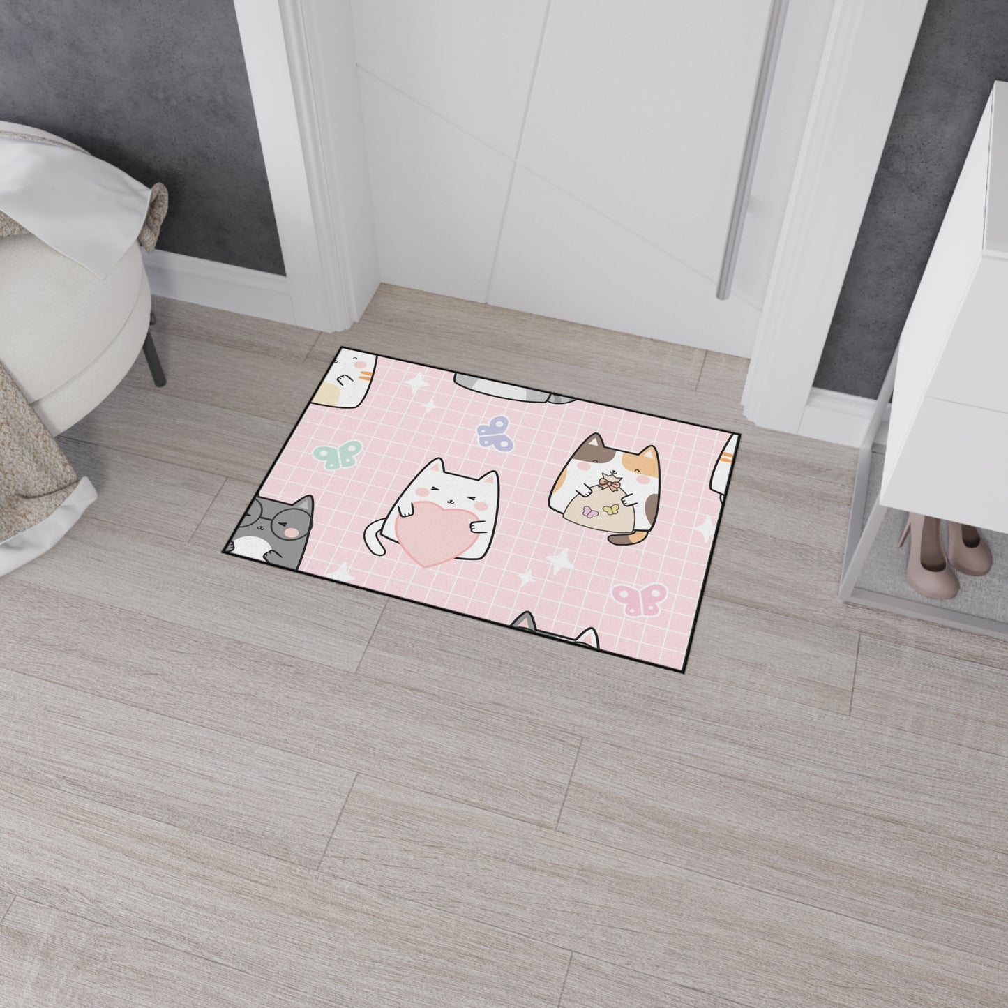 Cute Cat Pattern Heavy Duty Floor Mat