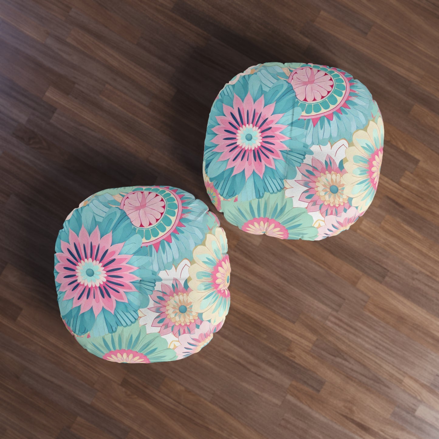 Boho Floral Tufted Floor Pillow