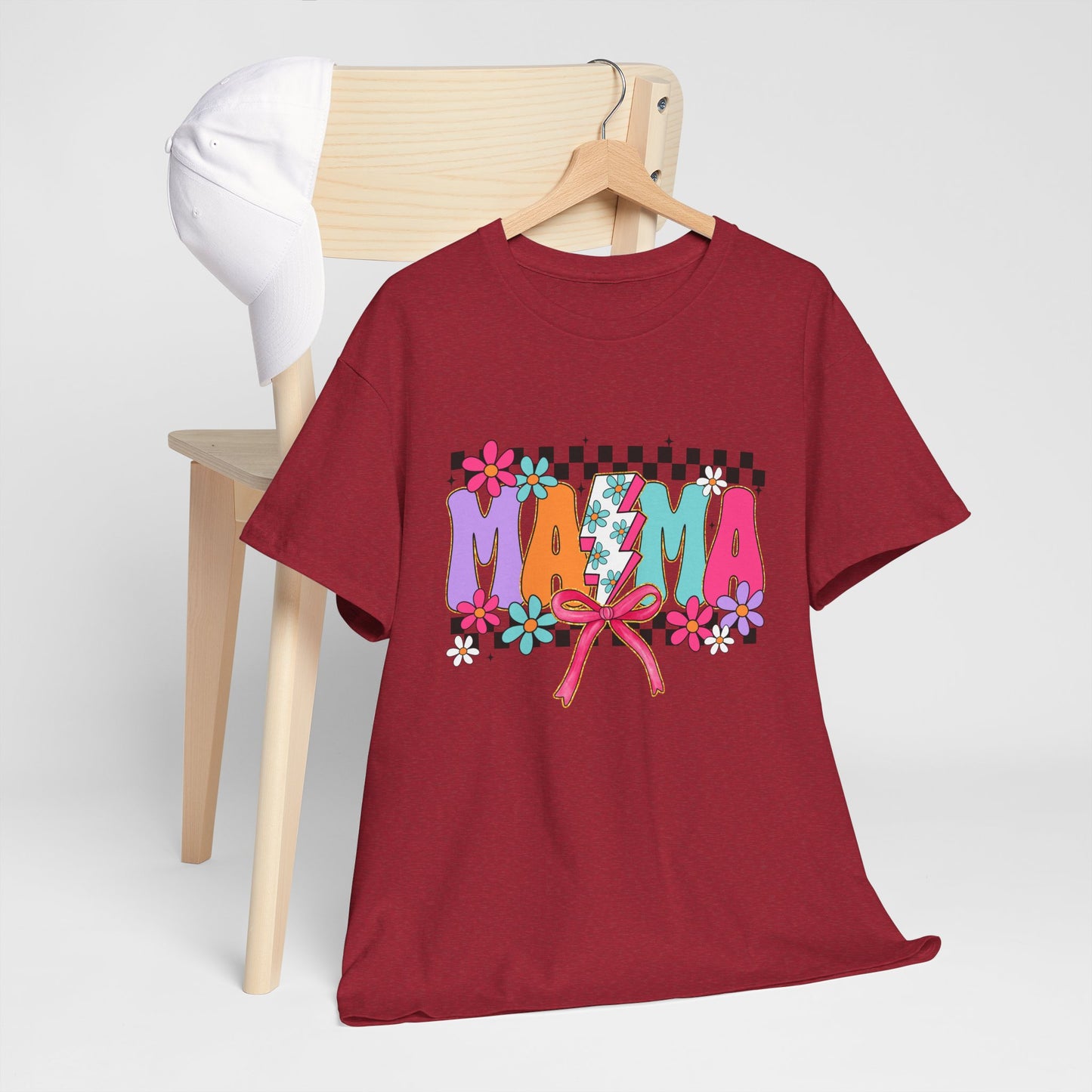Colorful 'Mama' Floral Unisex Heavy Cotton Tee