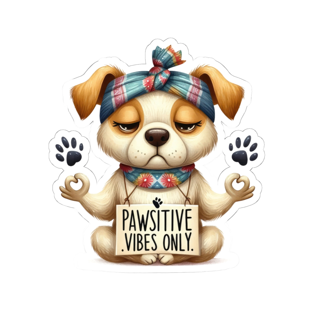 Pawsitive Vibes Only Dog Sticker
