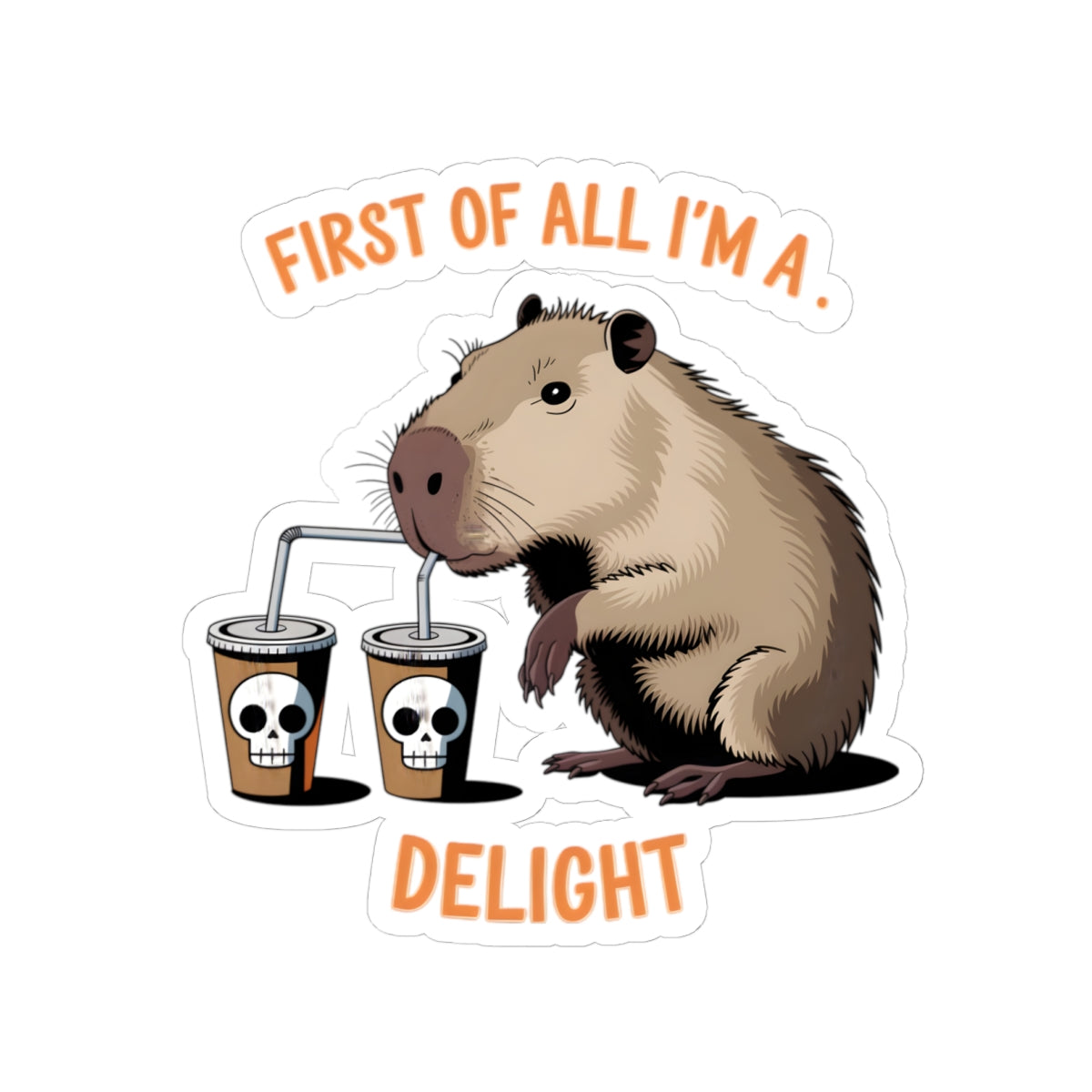 Funny Capybara Kiss-Cut Stickers