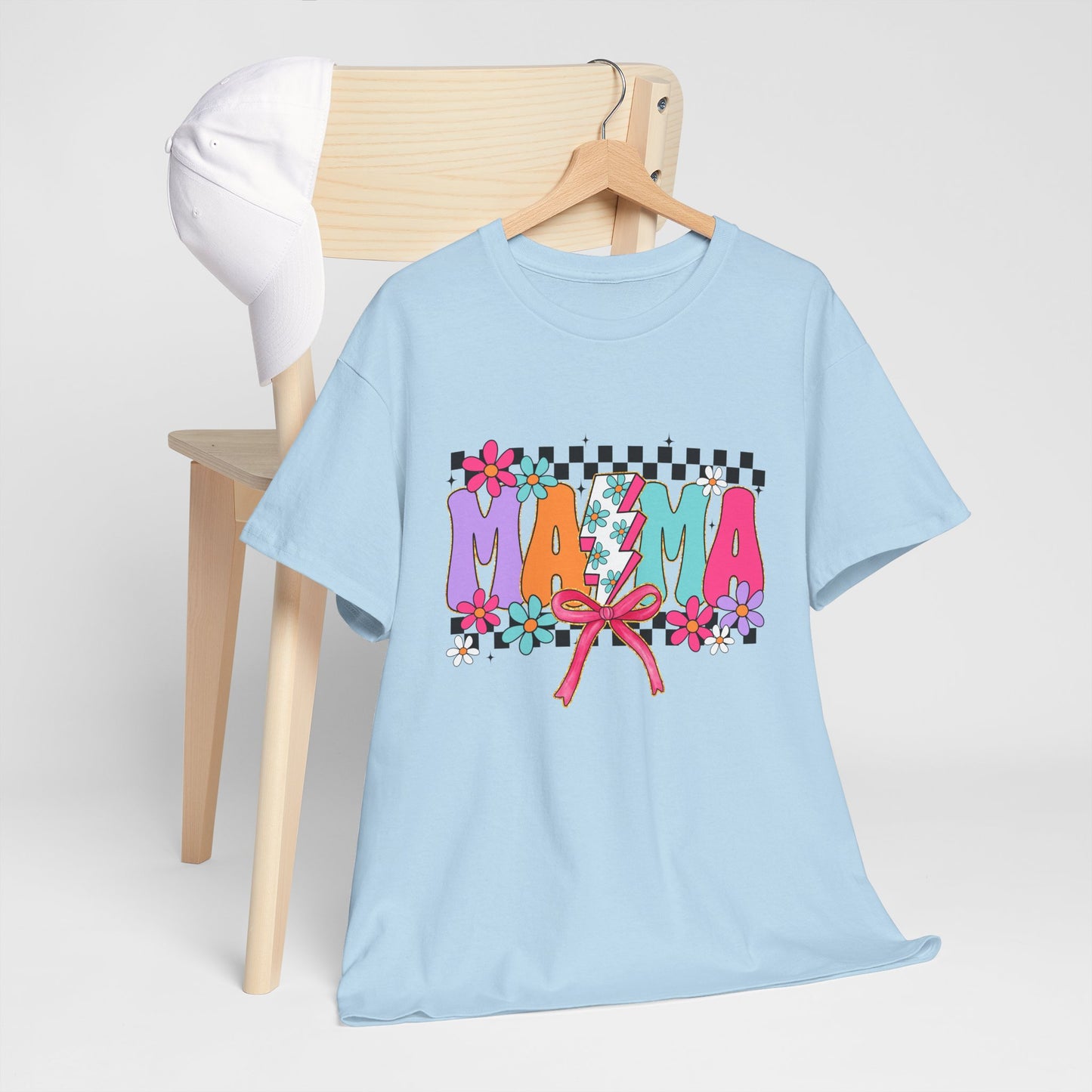 Colorful 'Mama' Floral Unisex Heavy Cotton Tee