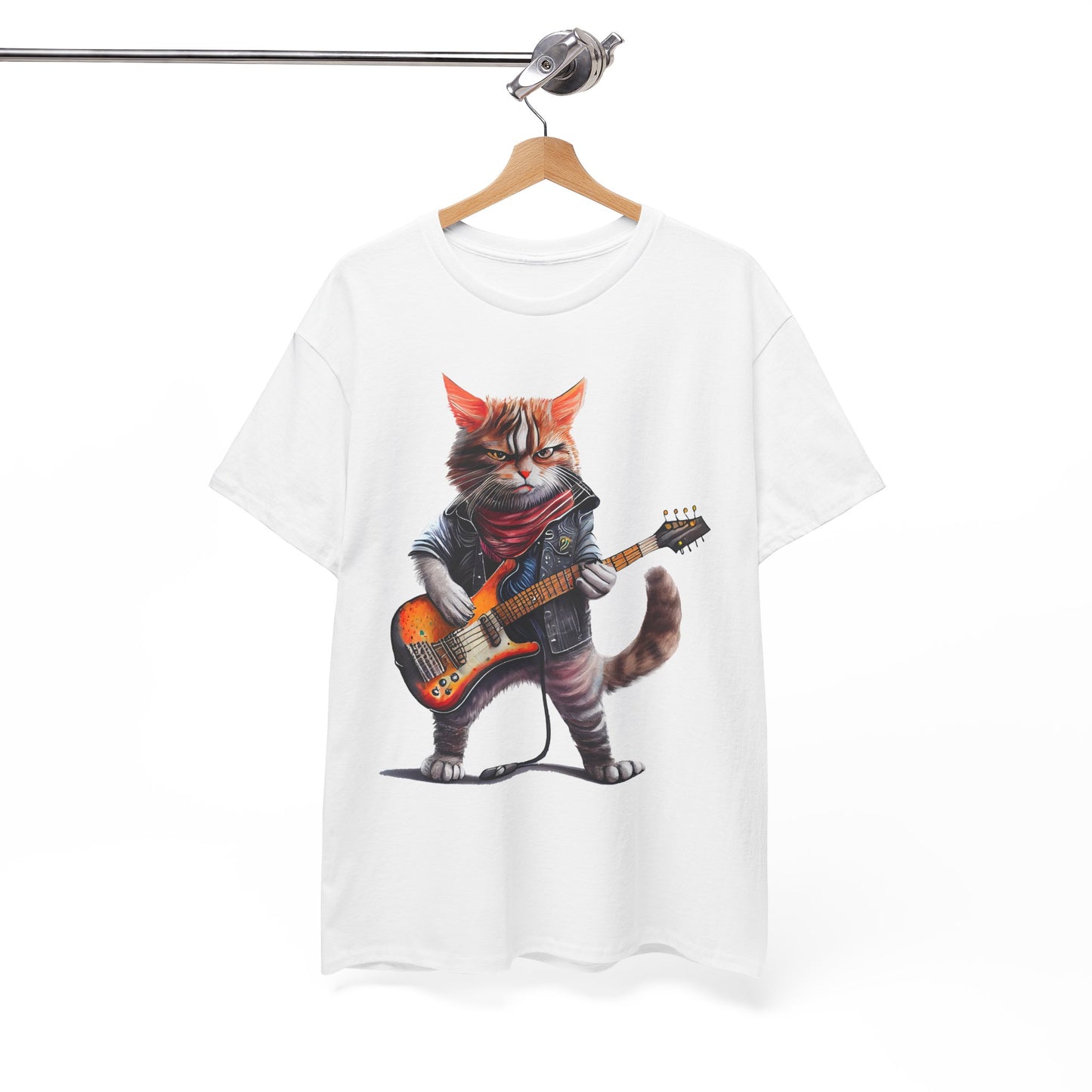Rockstar Cat Unisex Heavy Cotton Tee