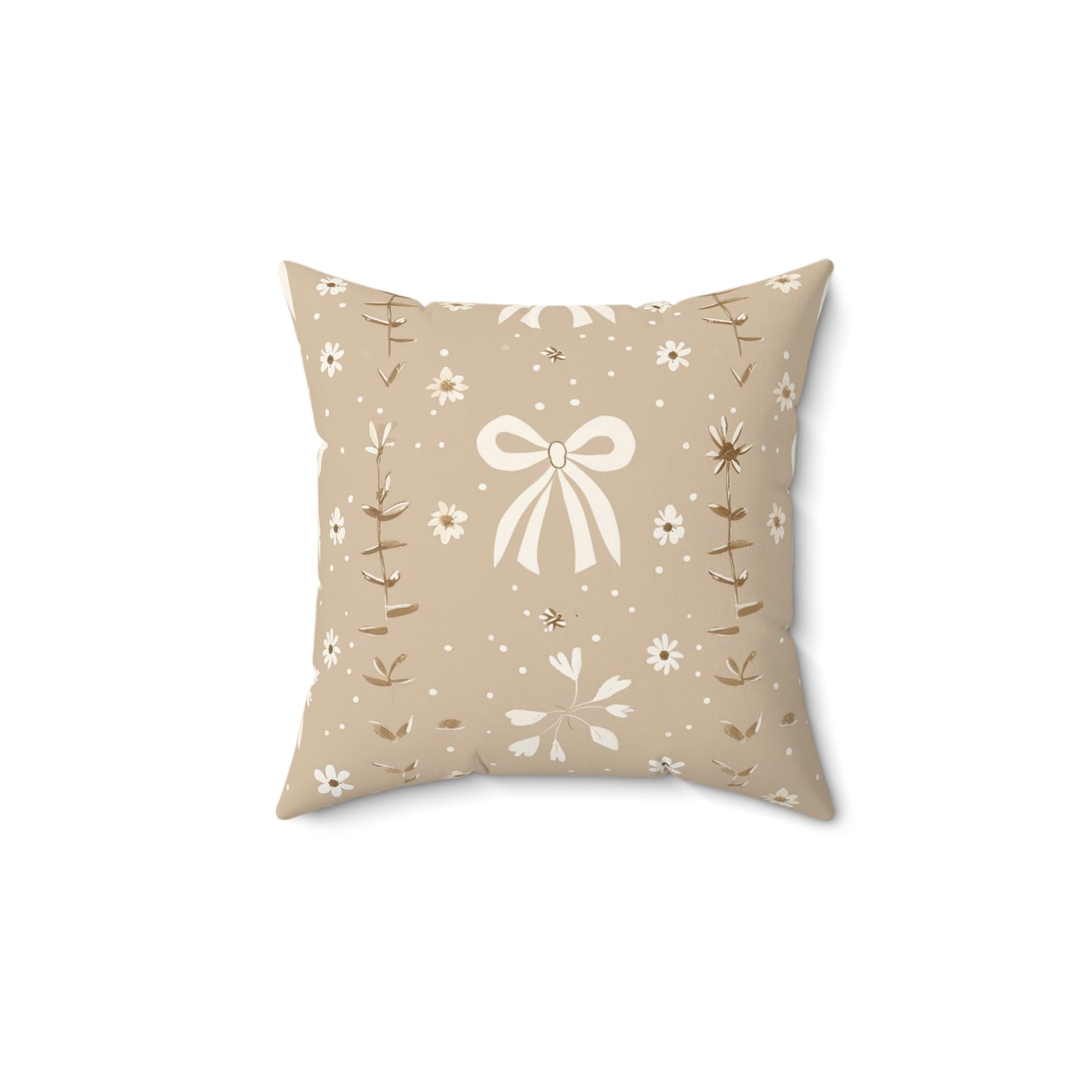 Floral Bow Accent Pillow