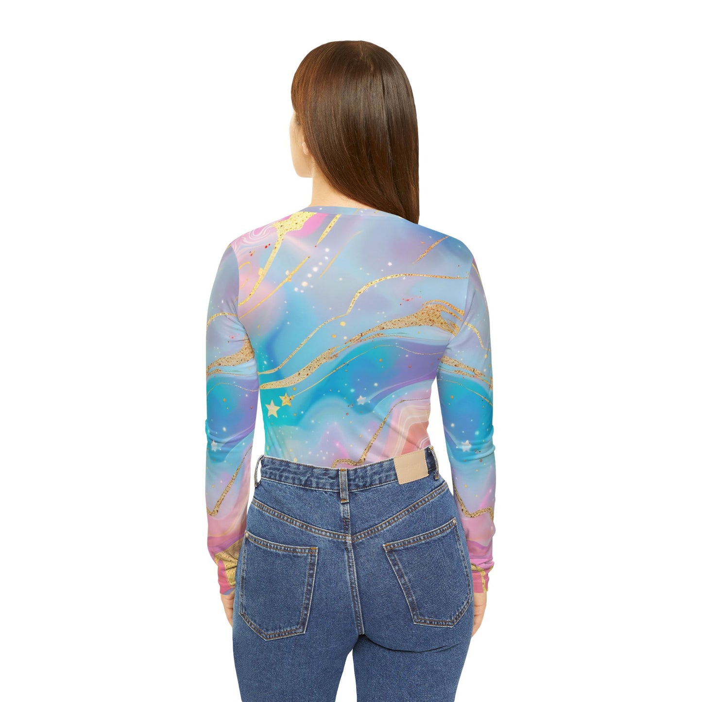 Dreamy Pastel V-Neck Long Sleeve Shirt for Women