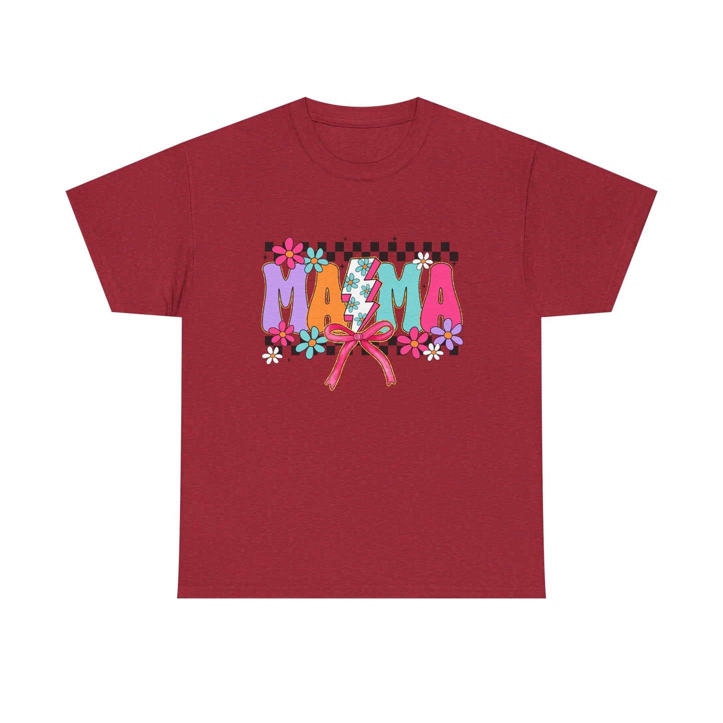 Colorful 'Mama' Floral Unisex Heavy Cotton Tee