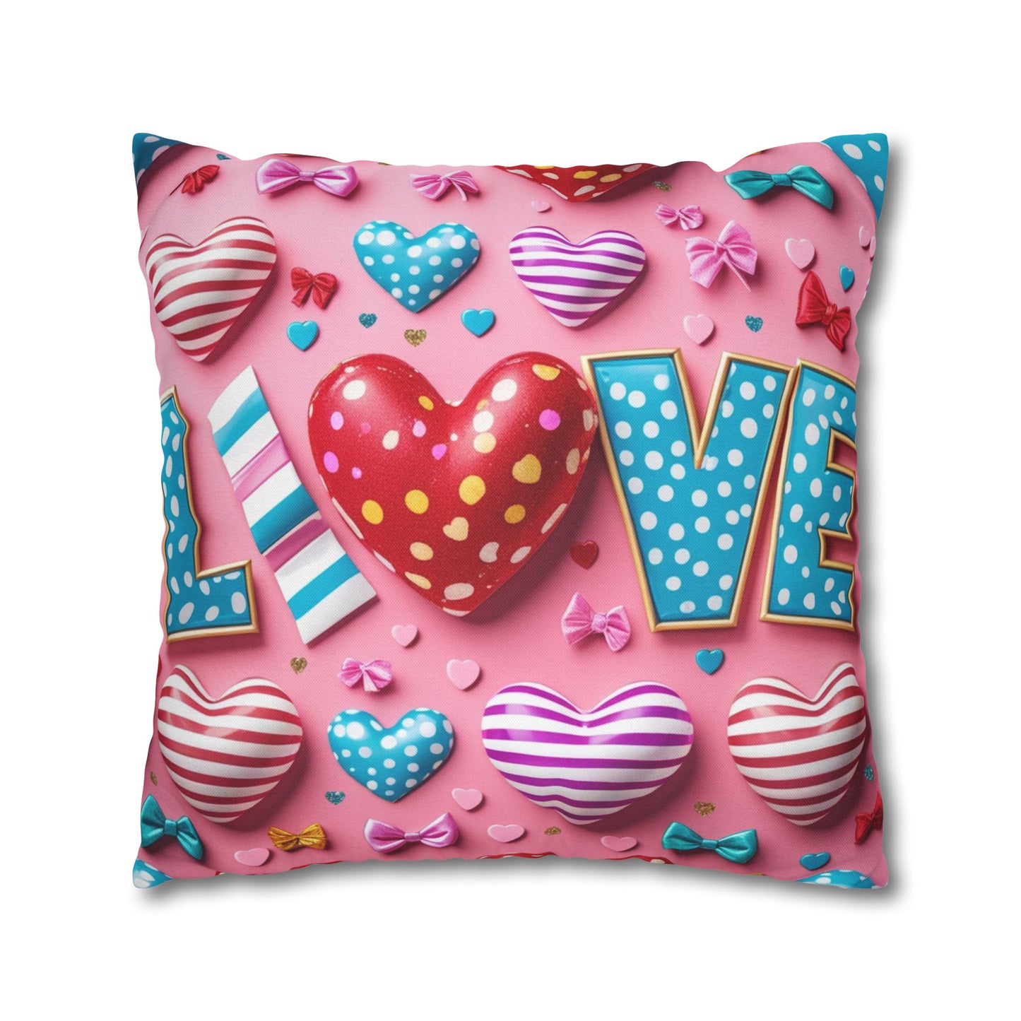 Colorful Love Heart Pillowcase