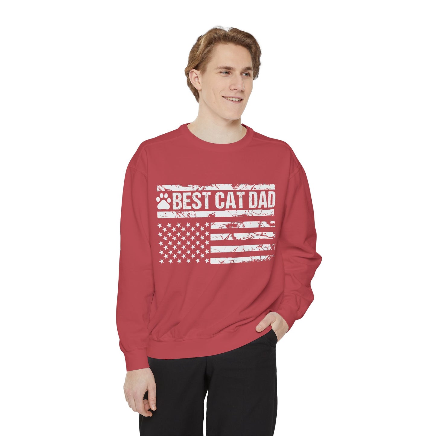Best Cat Dad Unisex Garment-Dyed Sweatshirt