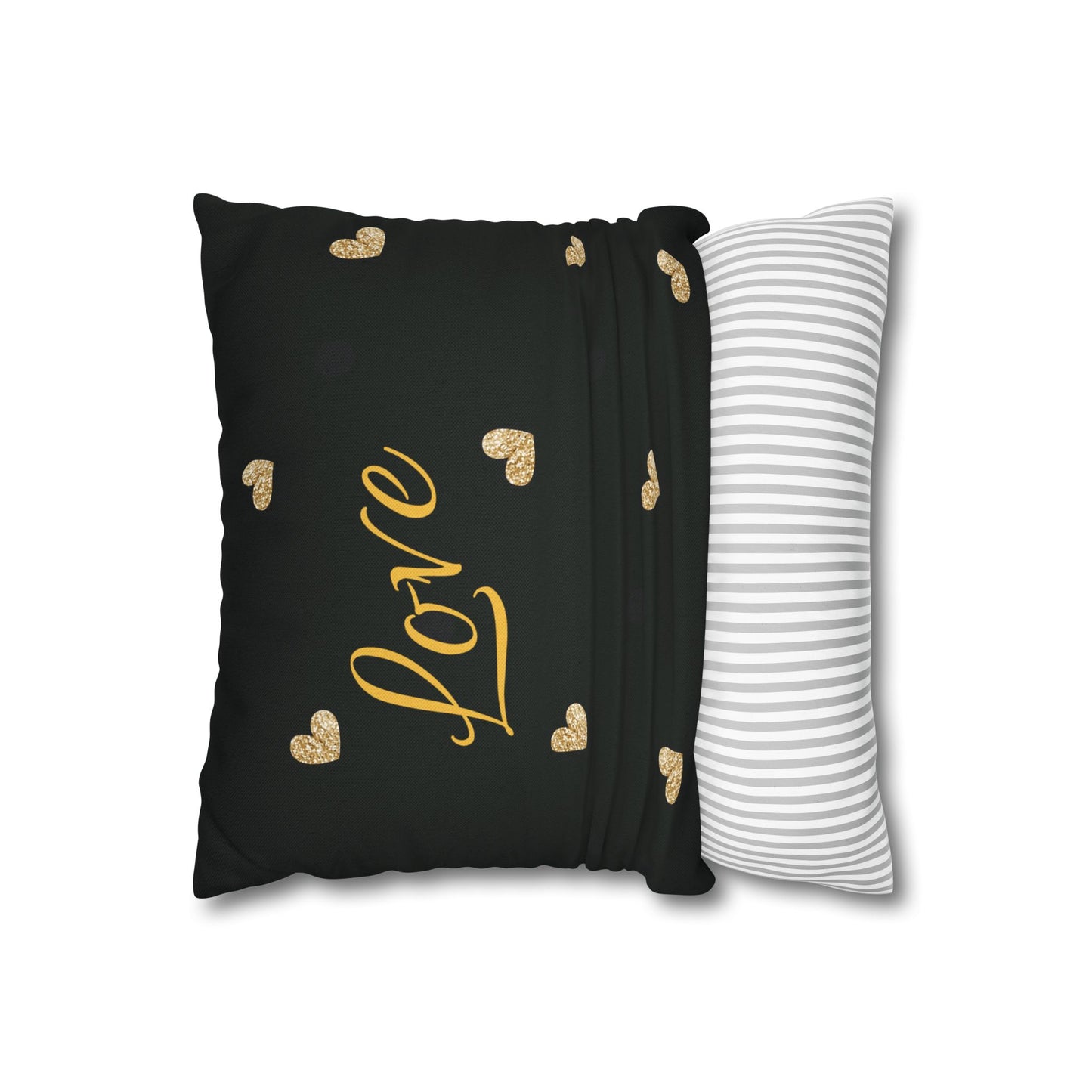 Love Hearts Spun Polyester Square Pillowcase