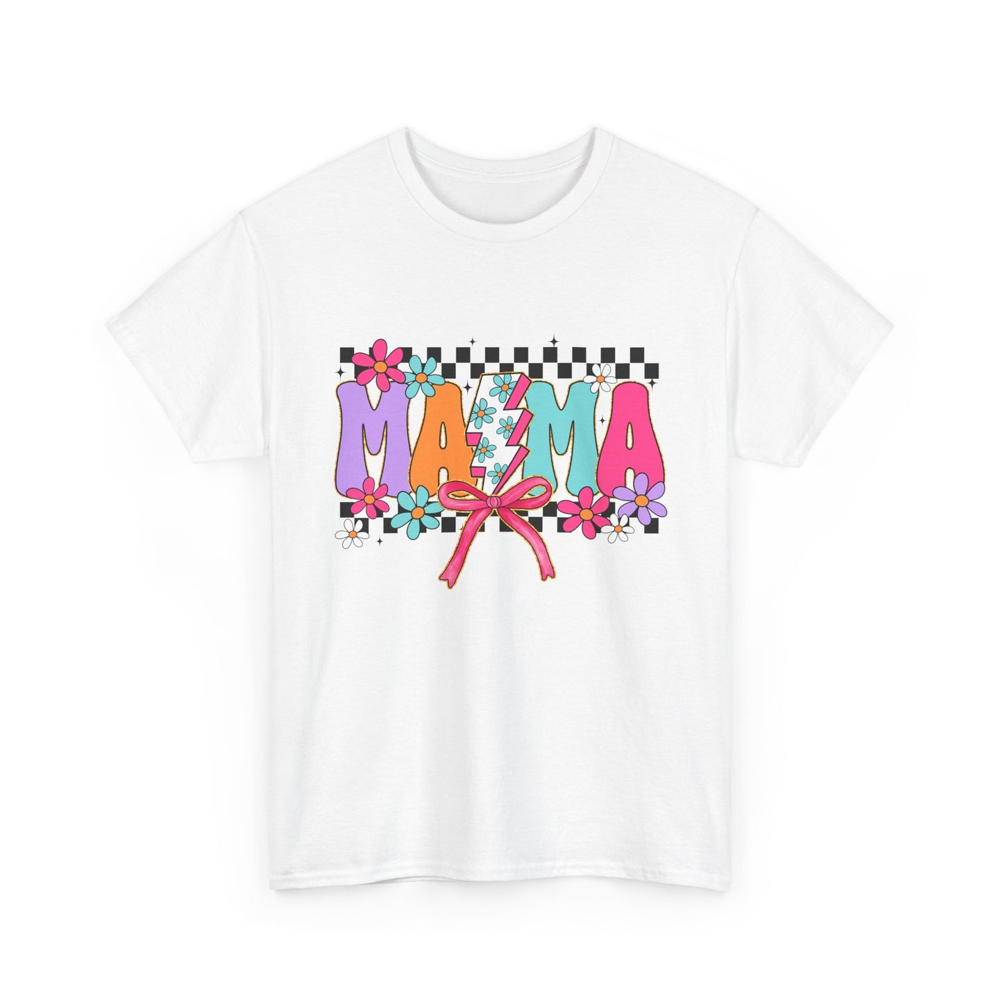 Colorful 'Mama' Floral Unisex Heavy Cotton Tee