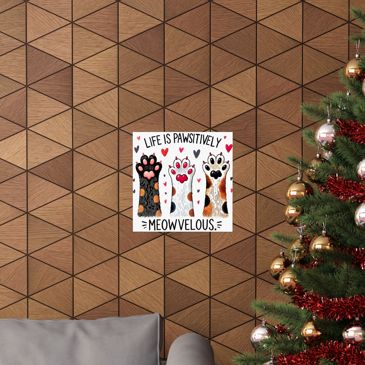 Cute Cat Paw Art Poster