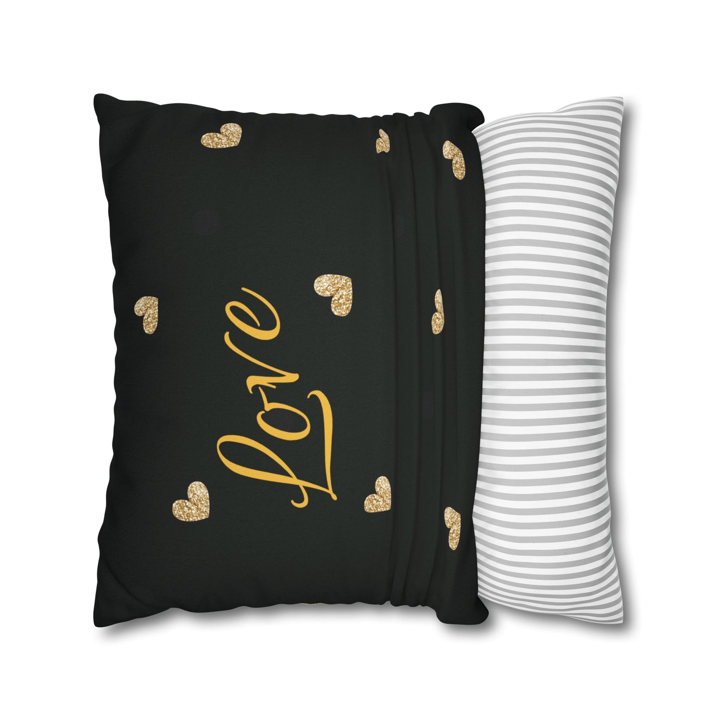 Love Hearts Spun Polyester Square Pillowcase