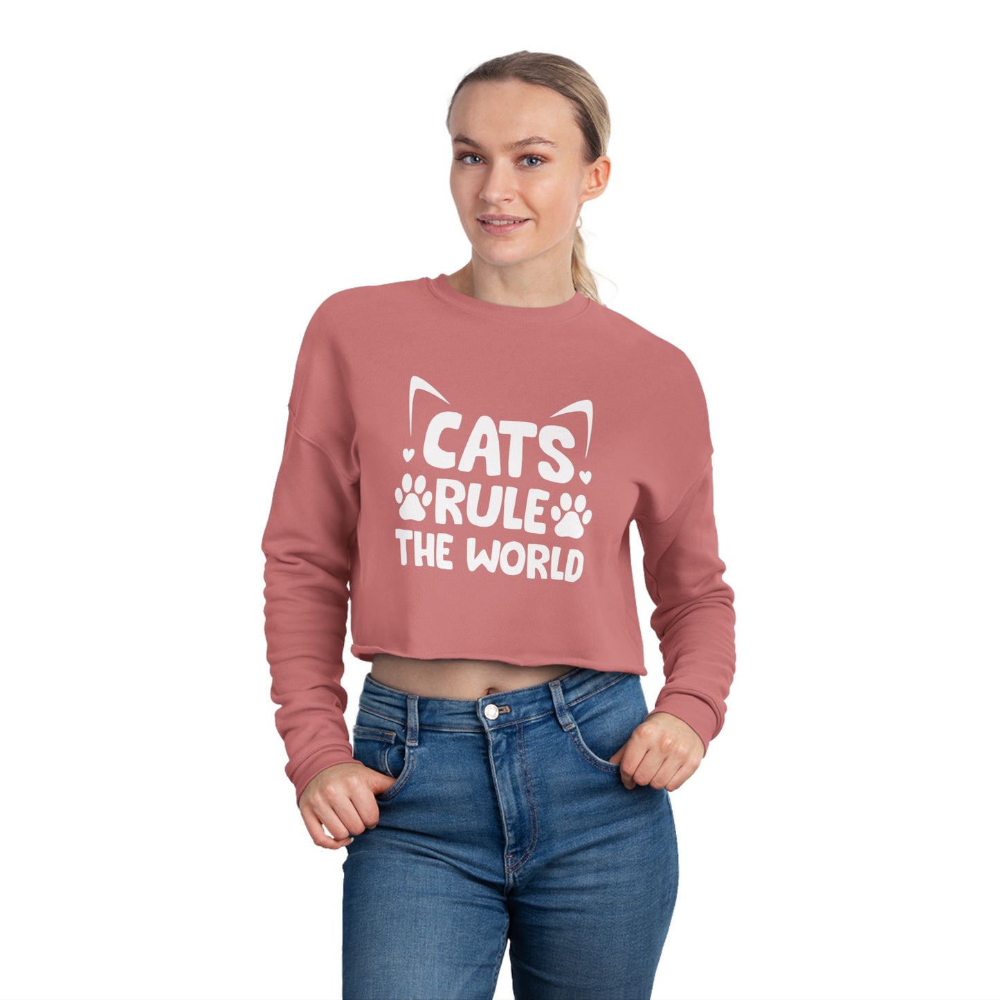Cats Rule the World -Cropped Sweatshirt