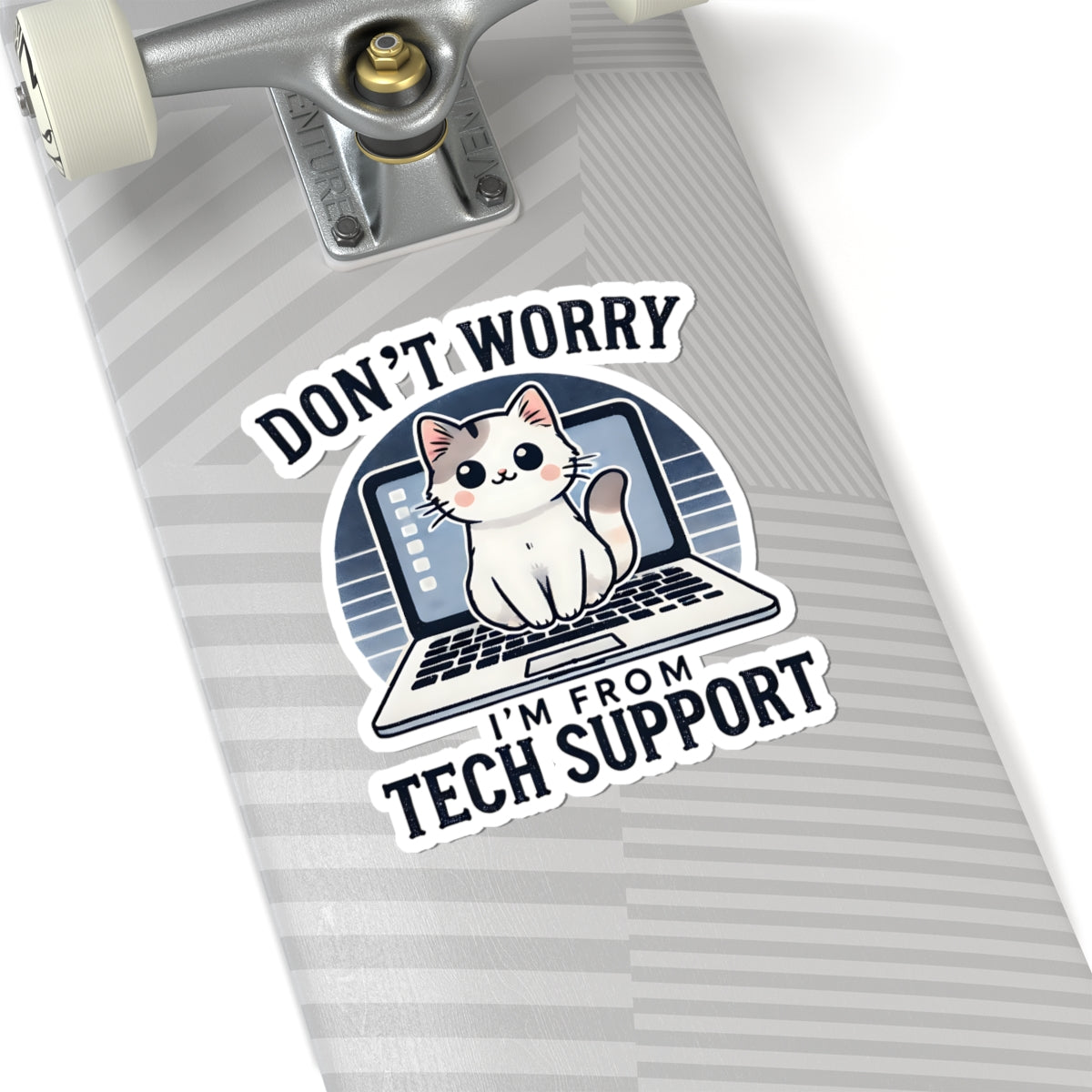 Whimsical Tech Support Cat Kiss-Cut Stickers