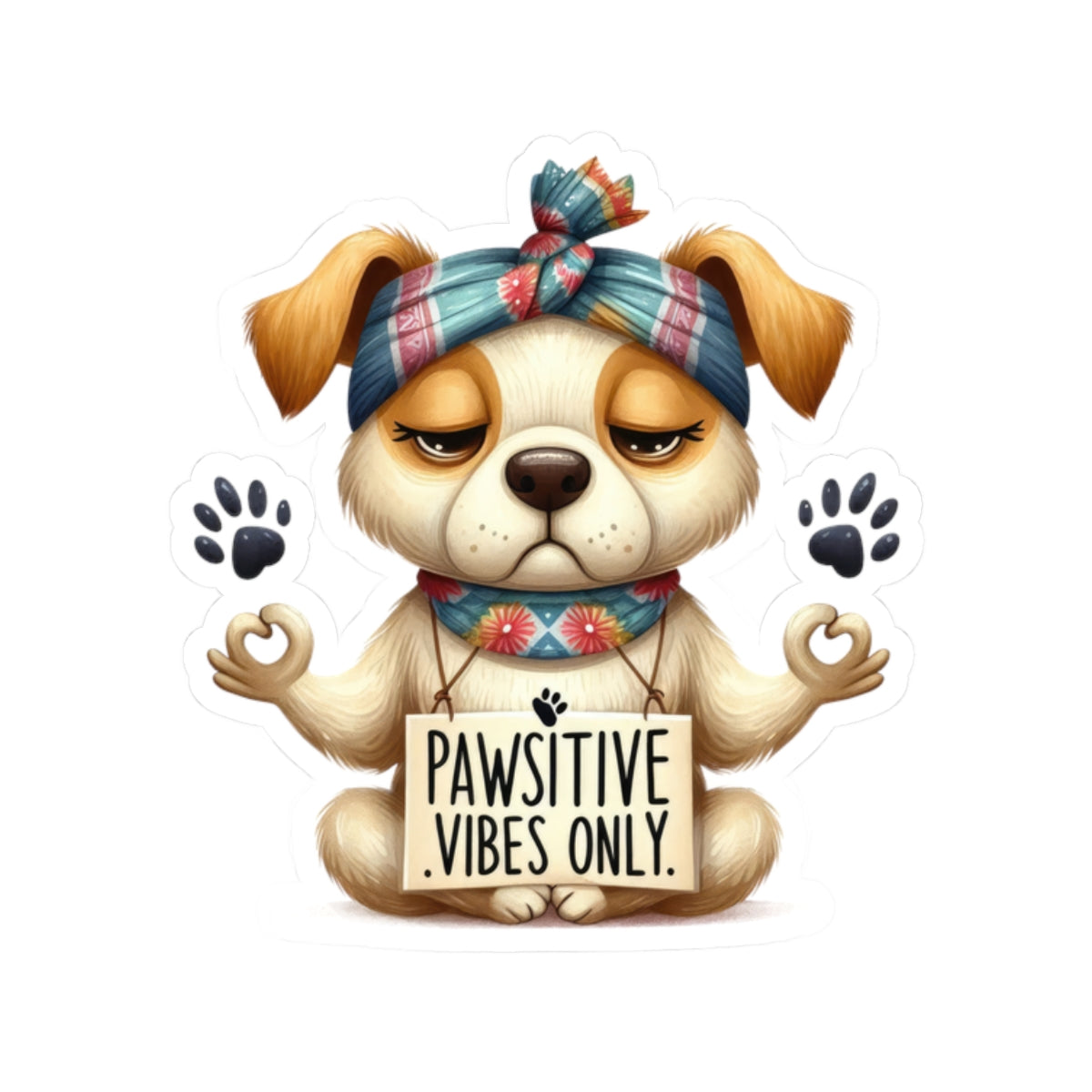 Pawsitive Vibes Only Dog Sticker
