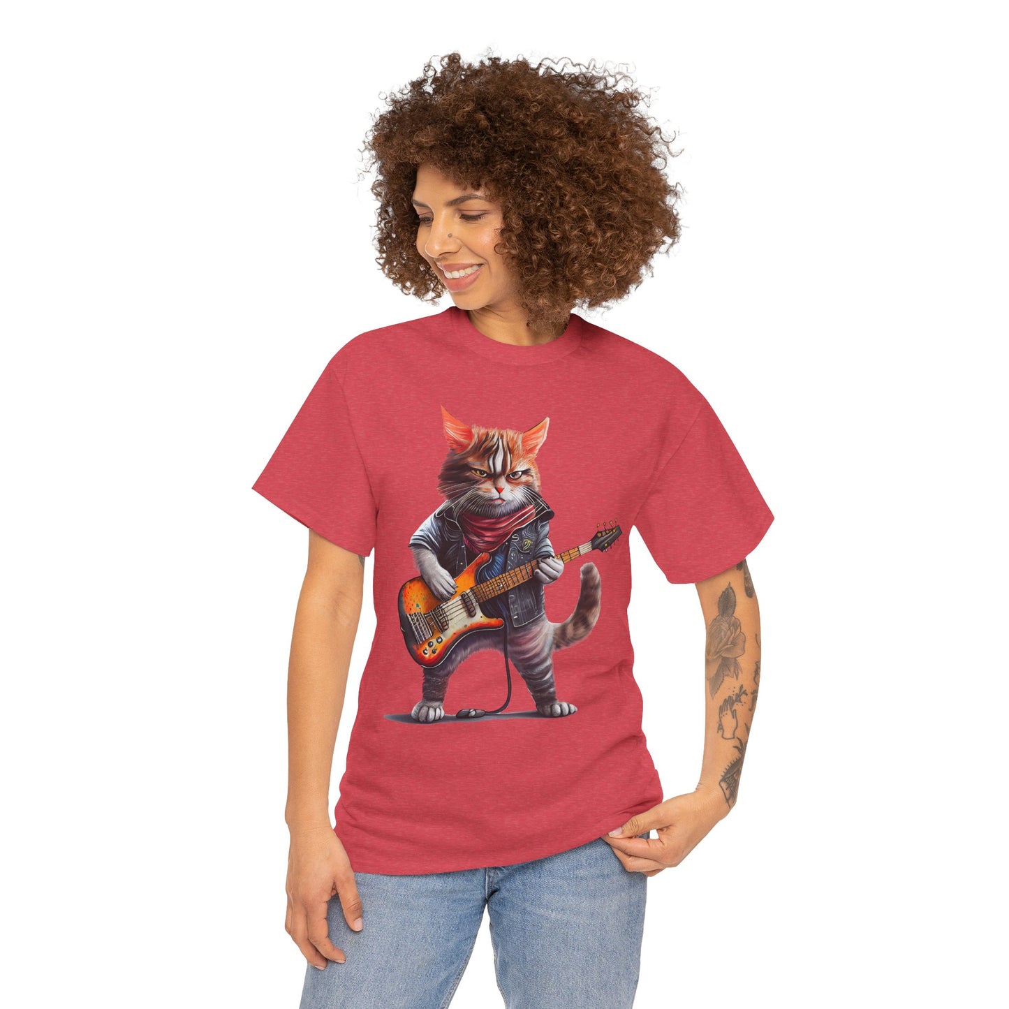Rockstar Cat Unisex Heavy Cotton Tee