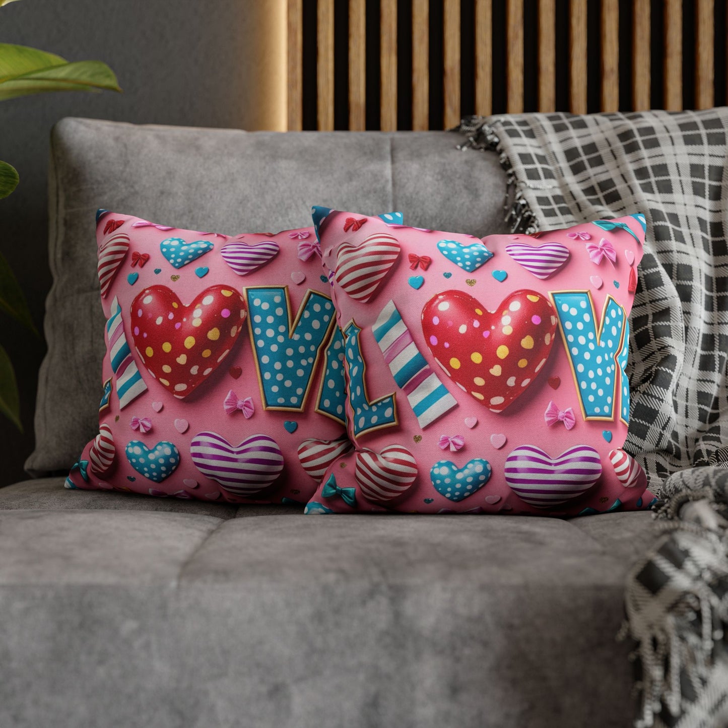 Colorful Love Heart Pillowcase