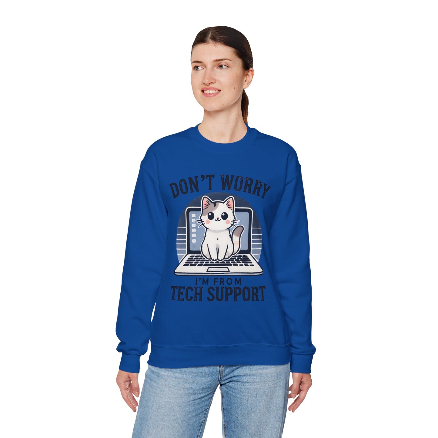 Cat Tech Support Crewneck Sweatshirt