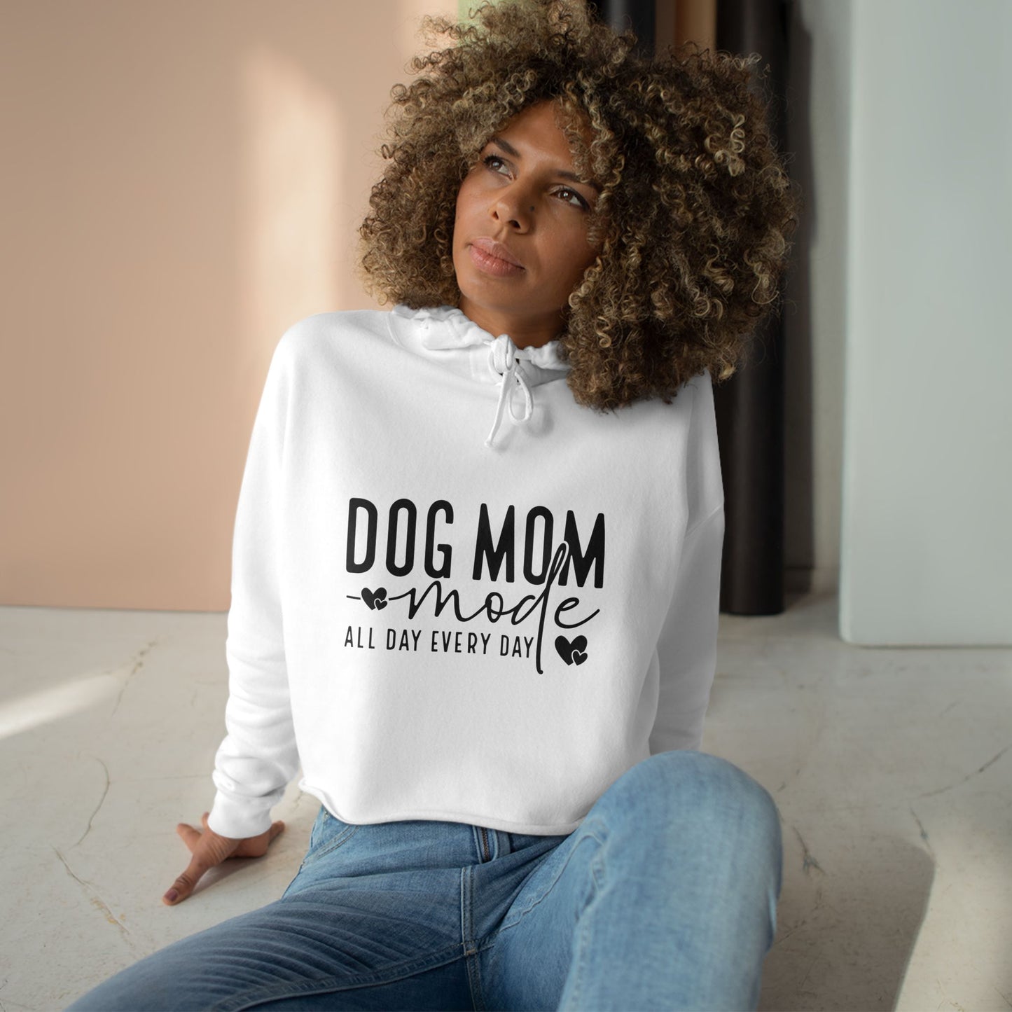 Dog Mom Mode Crop Hoodie
