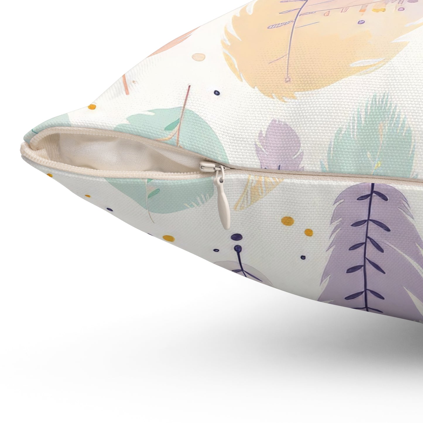 Whimsical Leaf Pattern Throw Pillow