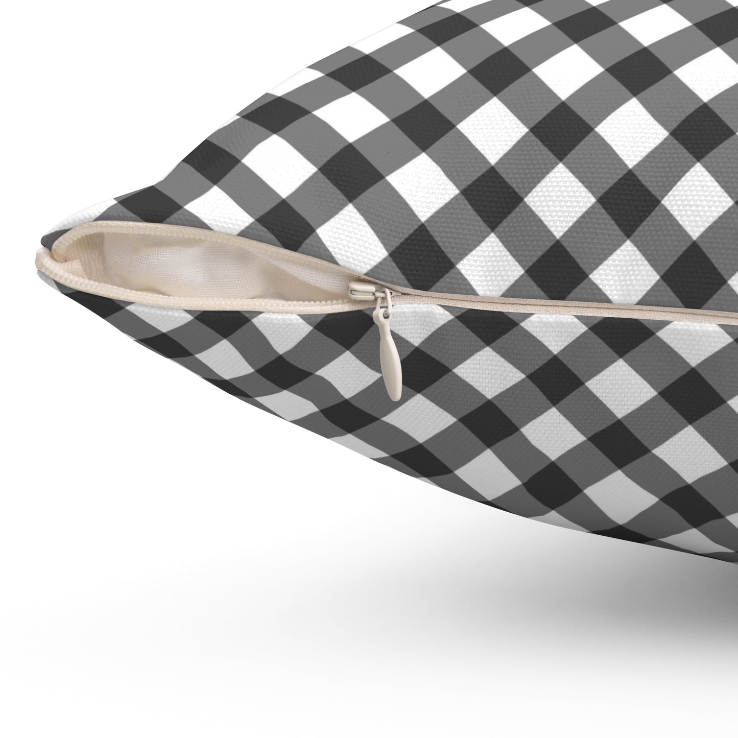 Black Heart Checkered Throw Pillow