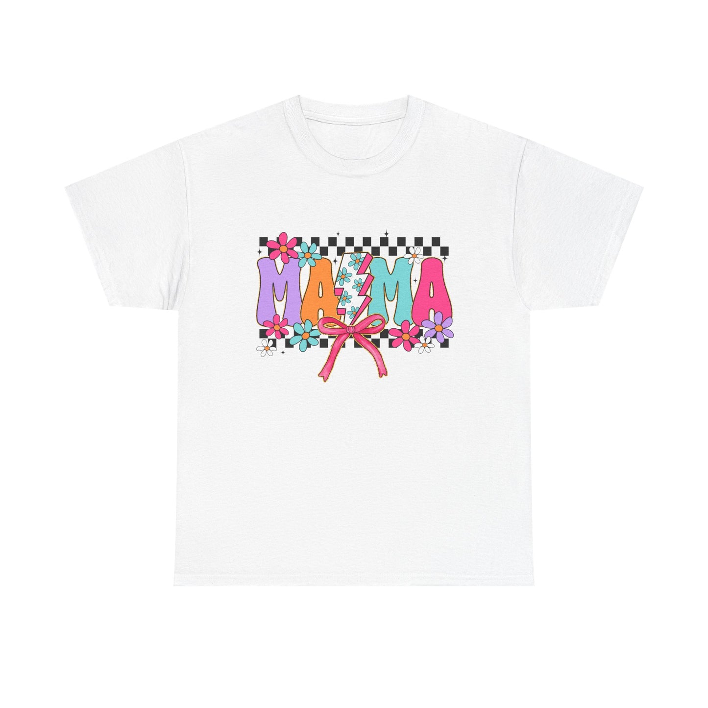 Colorful 'Mama' Floral Unisex Heavy Cotton Tee