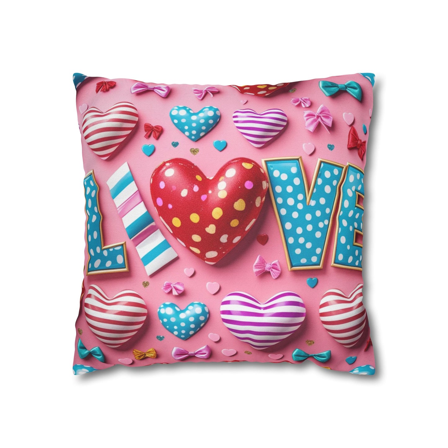 Colorful Love Heart Pillowcase