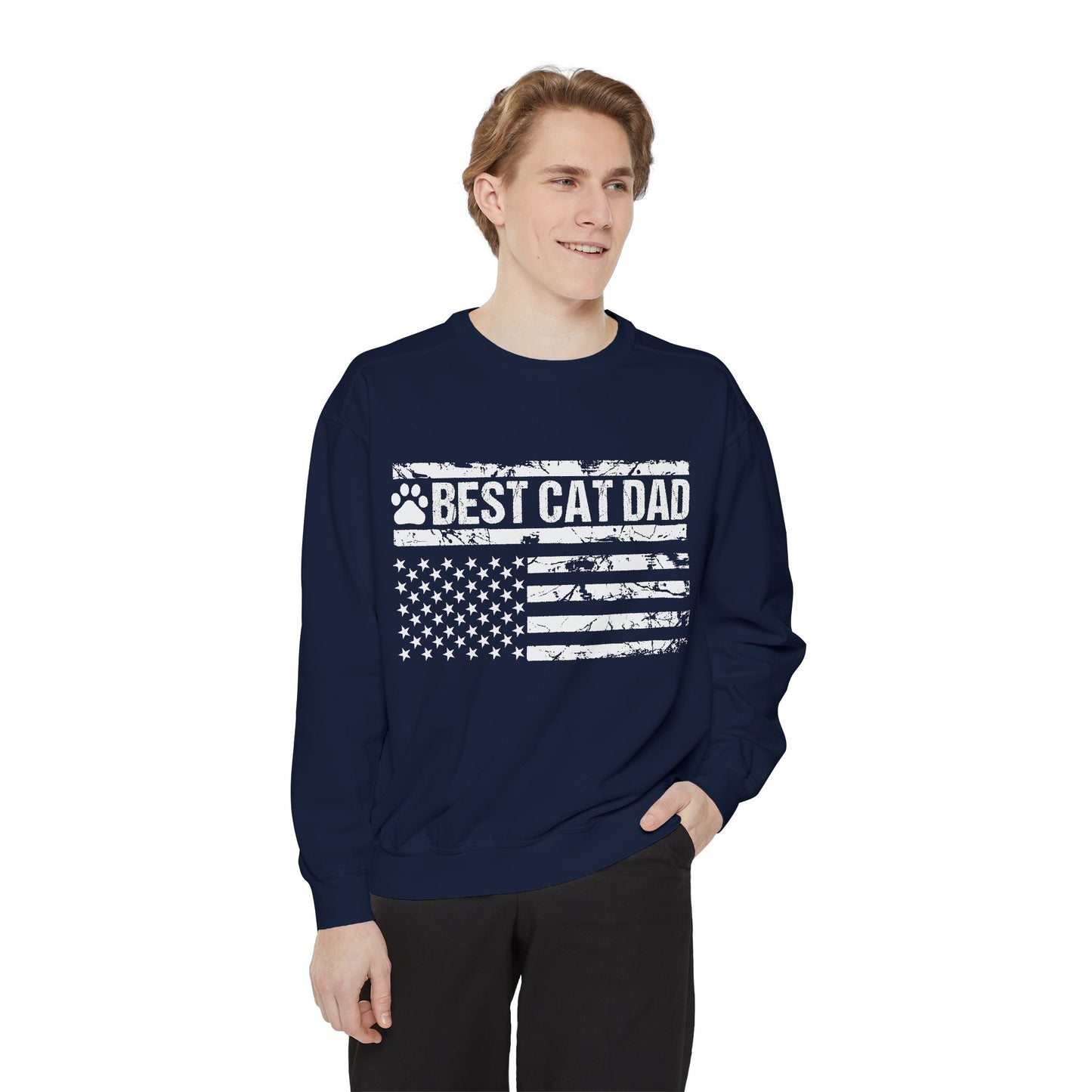 Best Cat Dad Unisex Garment-Dyed Sweatshirt