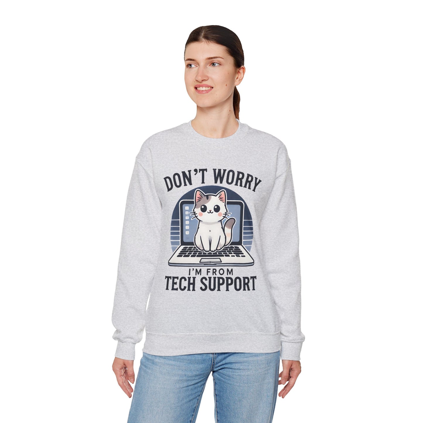 Cat Tech Support Crewneck Sweatshirt