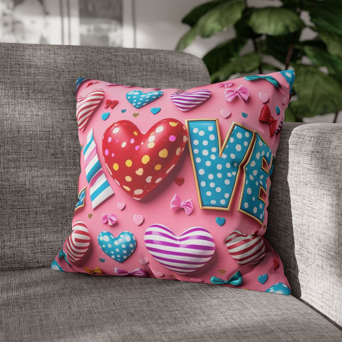 Colorful Love Heart Pillowcase