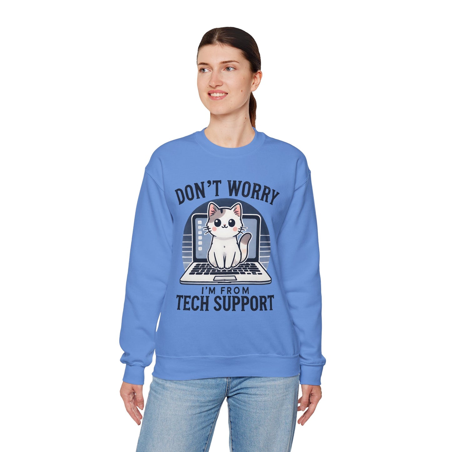 Cat Tech Support Crewneck Sweatshirt