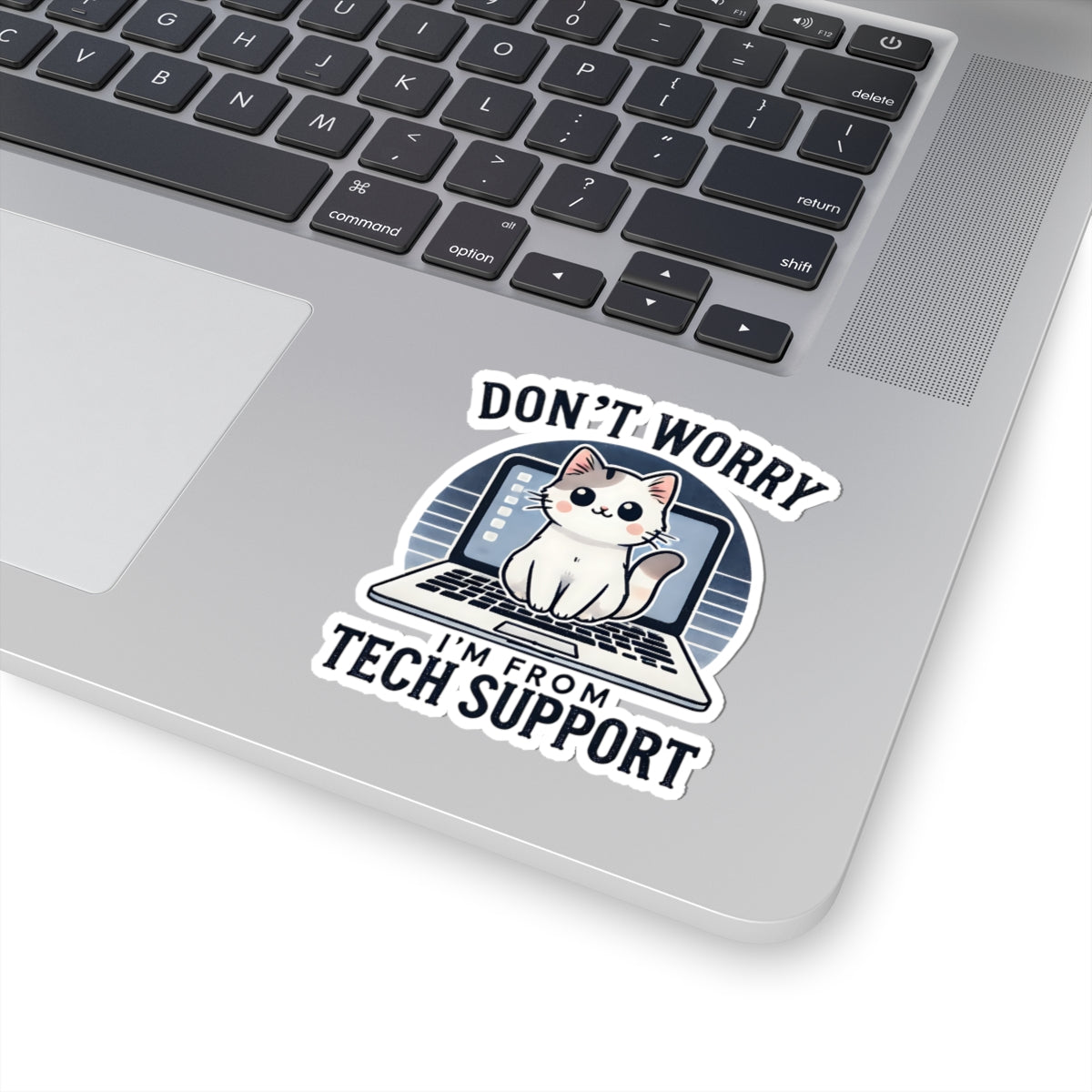 Whimsical Tech Support Cat Kiss-Cut Stickers