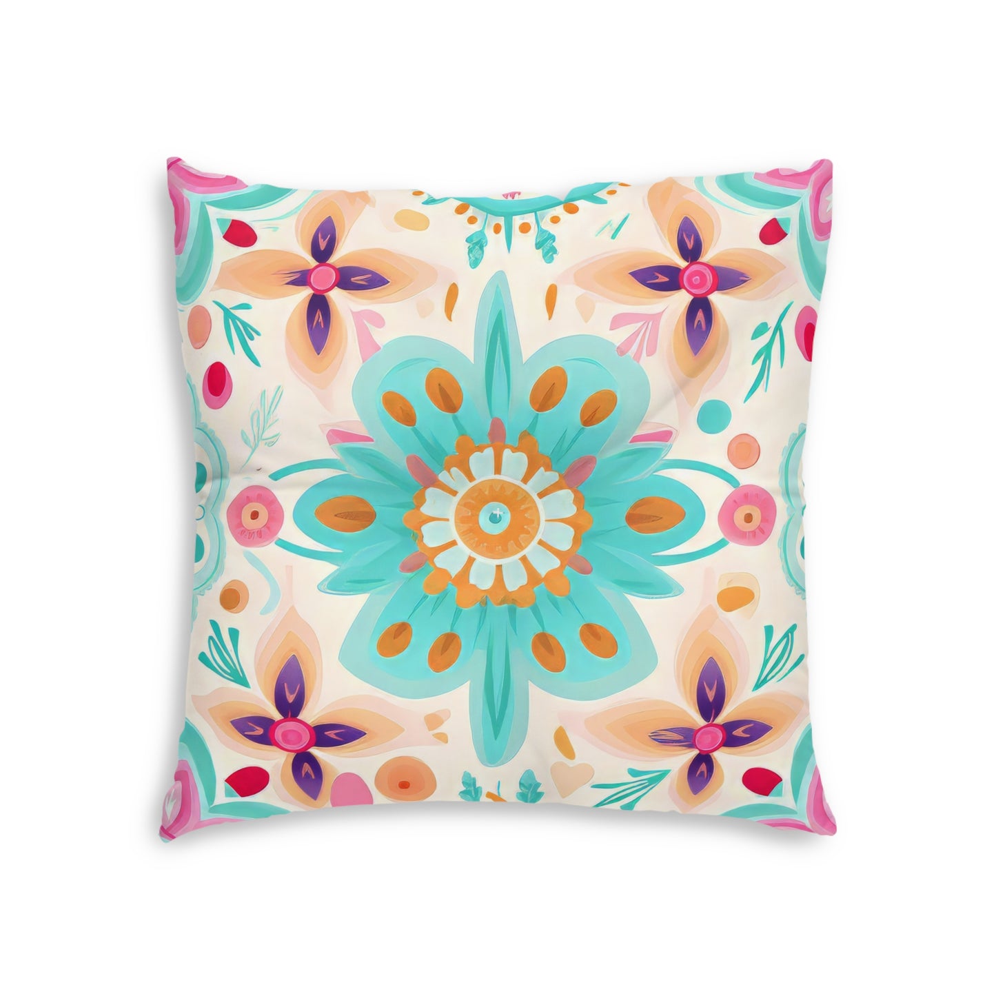 Cozy pastel boho Tufted Floor Pillow