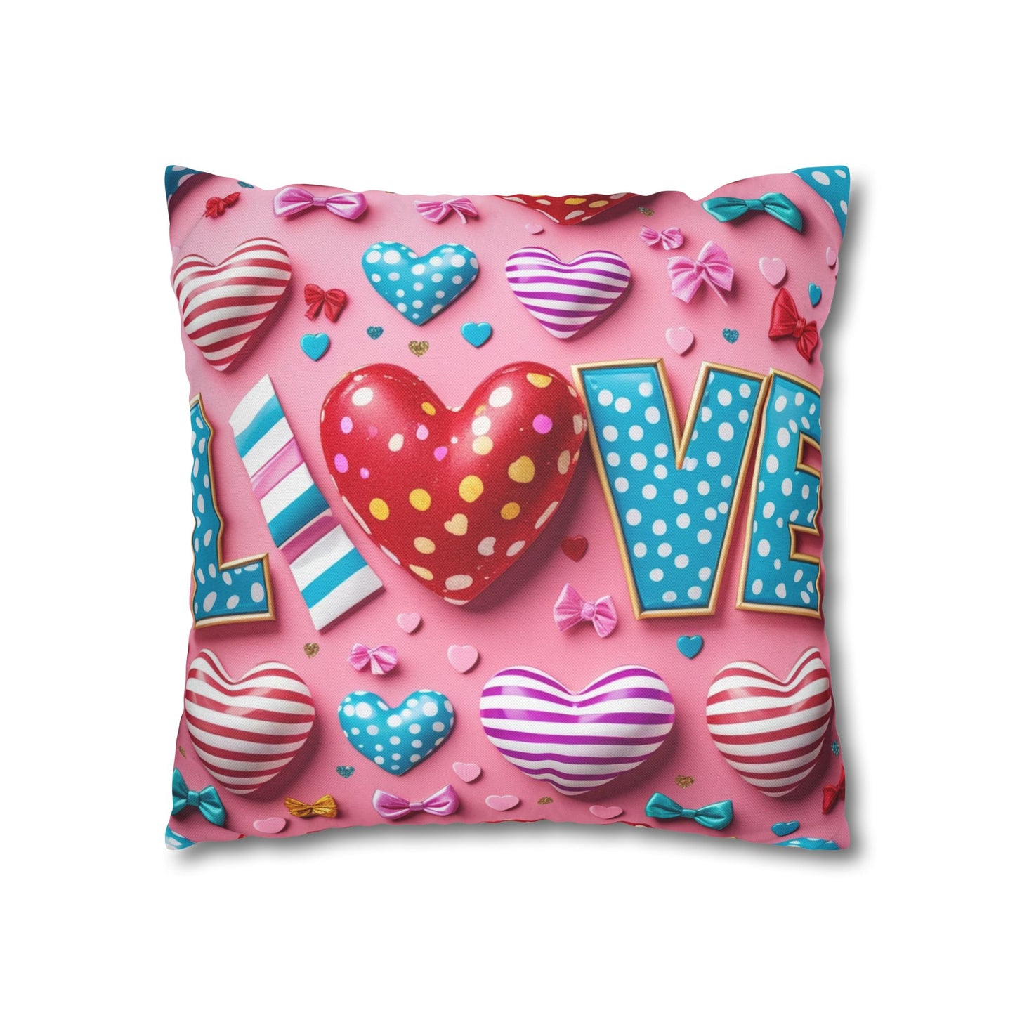 Colorful Love Heart Pillowcase