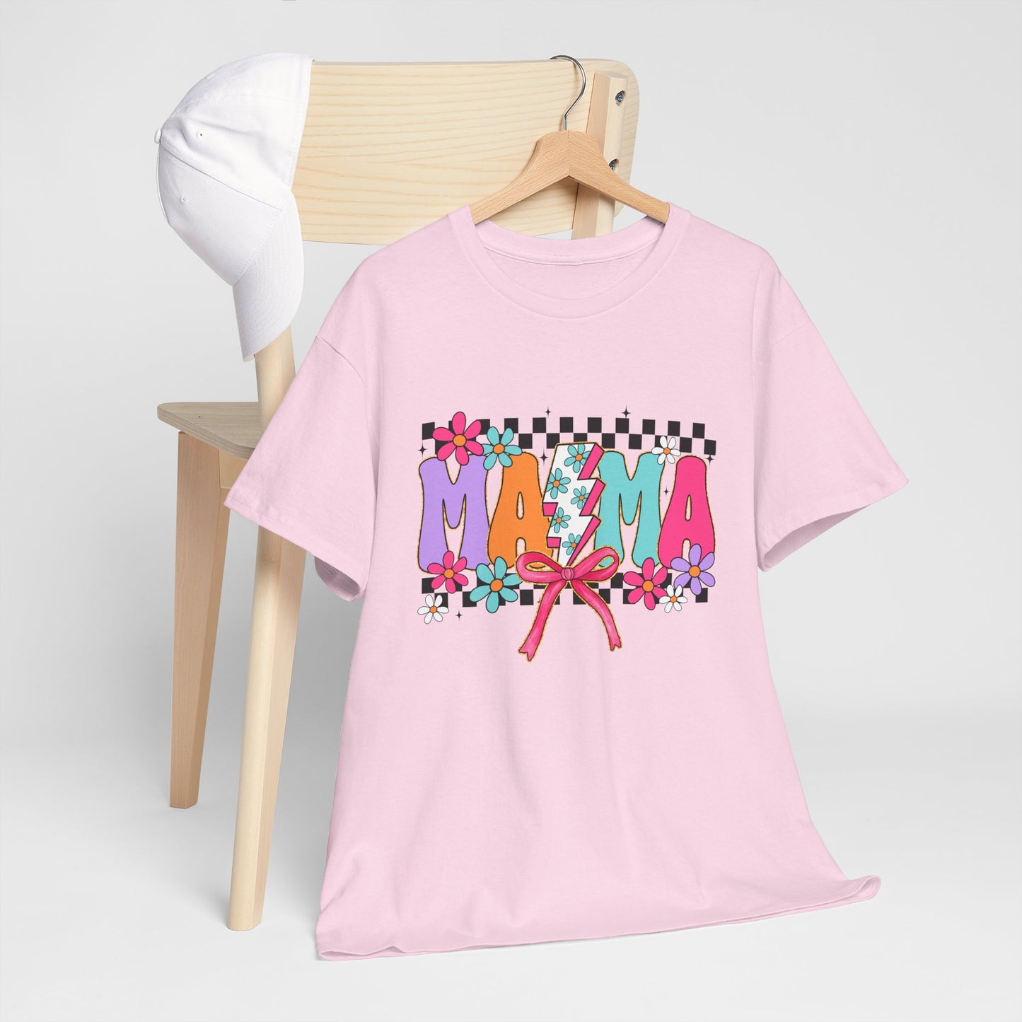 Colorful 'Mama' Floral Unisex Heavy Cotton Tee