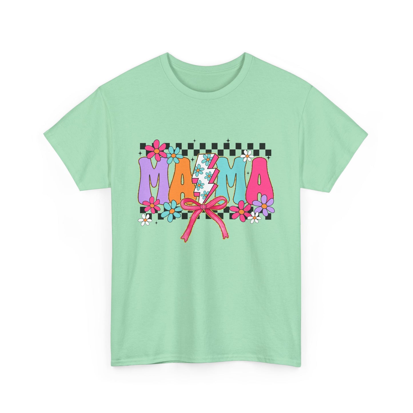 Colorful 'Mama' Floral Unisex Heavy Cotton Tee