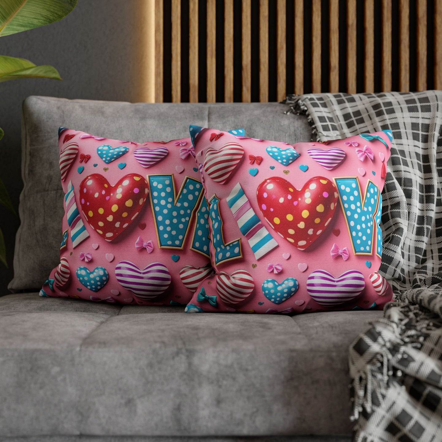 Colorful Love Heart Pillowcase