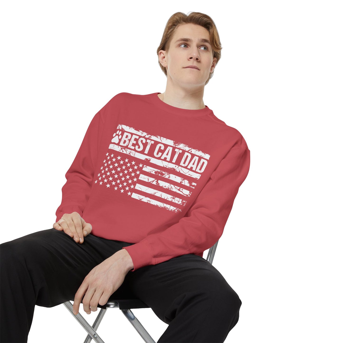 Best Cat Dad Unisex Garment-Dyed Sweatshirt