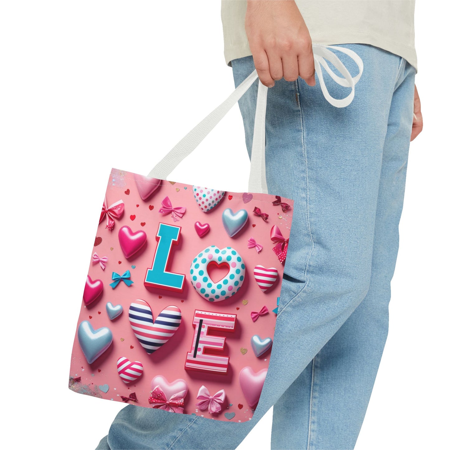 Colorful Love Hearts Tote Bag