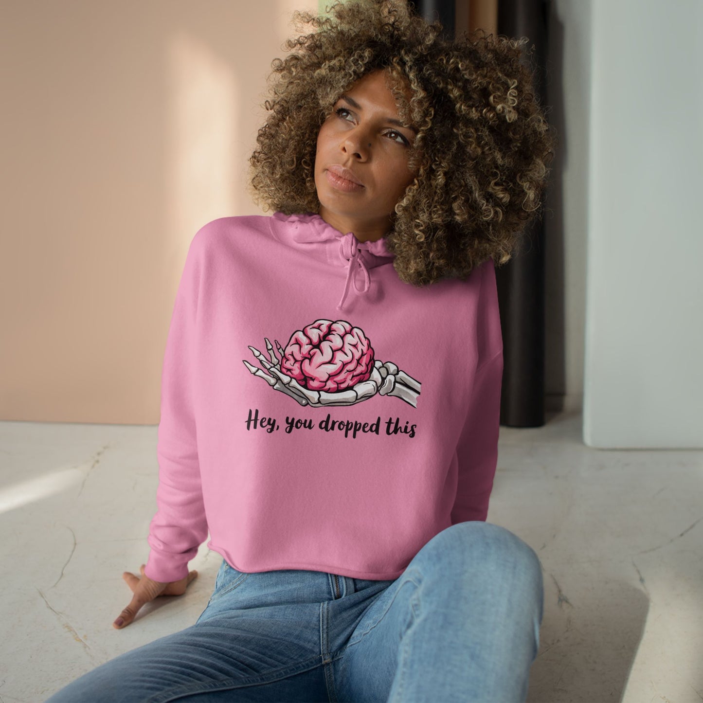 Funny Skeleton Crop Hoodie