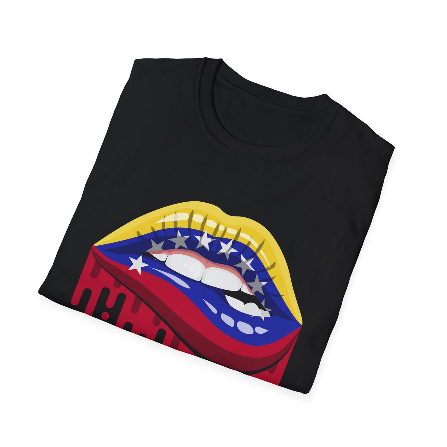 Venezuelan Pride Design with Dripping Paint-Unisex Softstyle T-Shirt