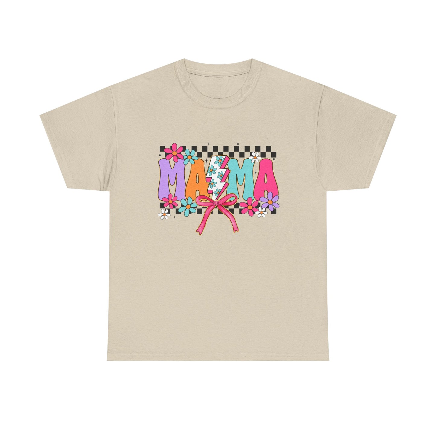 Colorful 'Mama' Floral Unisex Heavy Cotton Tee
